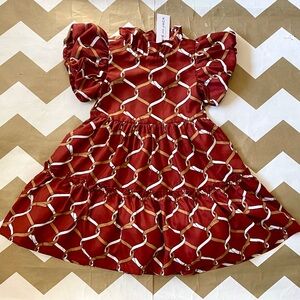 Janie and Jack Red and White Patterned Dress